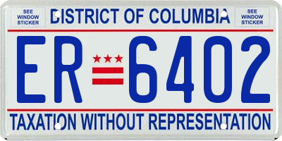 DC license plate ER6402