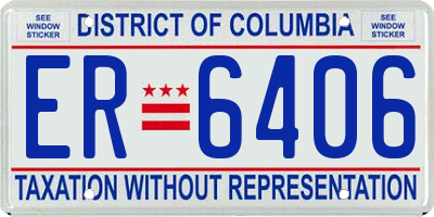 DC license plate ER6406