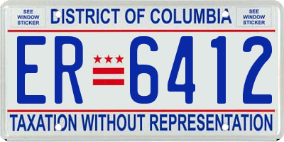 DC license plate ER6412