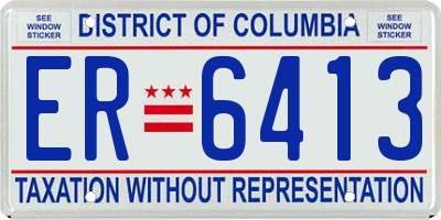 DC license plate ER6413