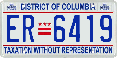 DC license plate ER6419