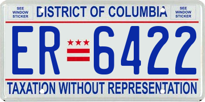 DC license plate ER6422