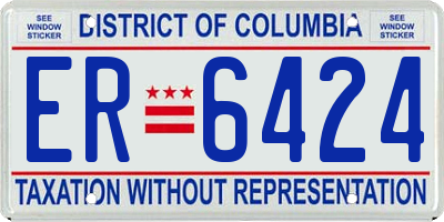 DC license plate ER6424