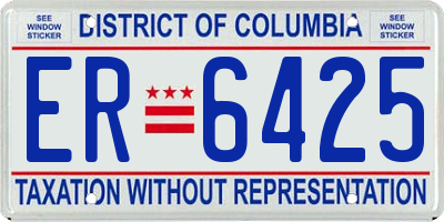 DC license plate ER6425