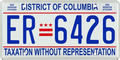DC license plate ER6426