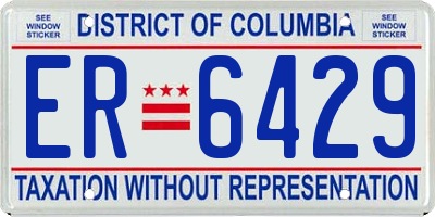 DC license plate ER6429