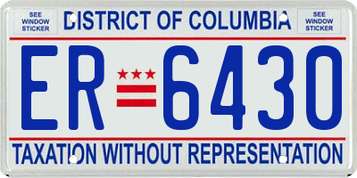 DC license plate ER6430