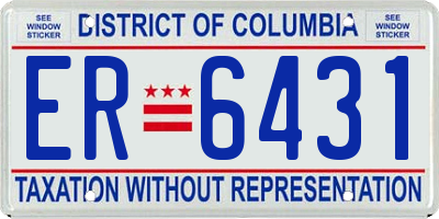 DC license plate ER6431