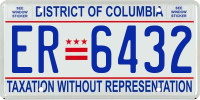 DC license plate ER6432