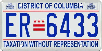DC license plate ER6433