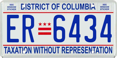 DC license plate ER6434