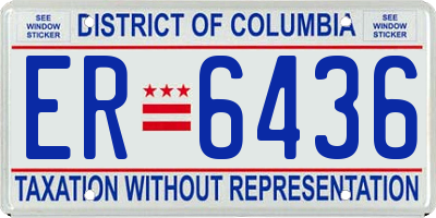 DC license plate ER6436