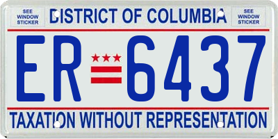 DC license plate ER6437