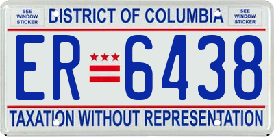DC license plate ER6438