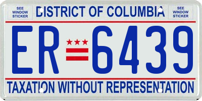DC license plate ER6439