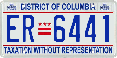 DC license plate ER6441