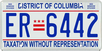 DC license plate ER6442