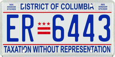 DC license plate ER6443