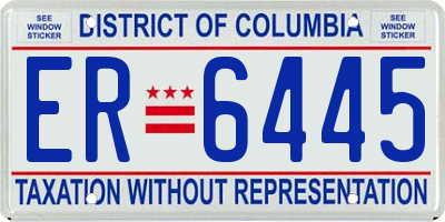 DC license plate ER6445