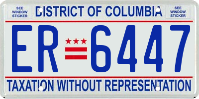 DC license plate ER6447