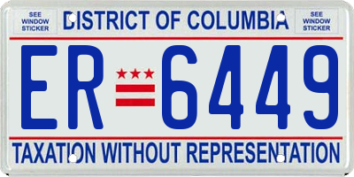 DC license plate ER6449