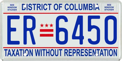 DC license plate ER6450