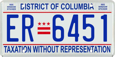 DC license plate ER6451