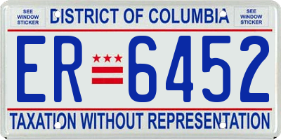 DC license plate ER6452
