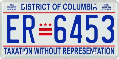 DC license plate ER6453