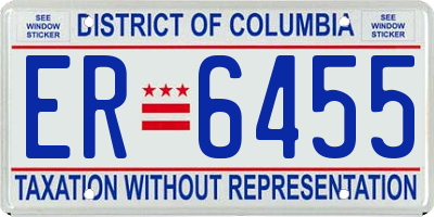 DC license plate ER6455