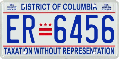 DC license plate ER6456