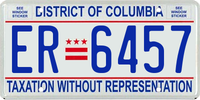 DC license plate ER6457