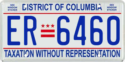 DC license plate ER6460