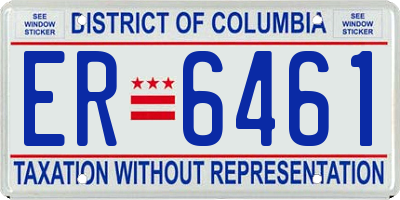DC license plate ER6461
