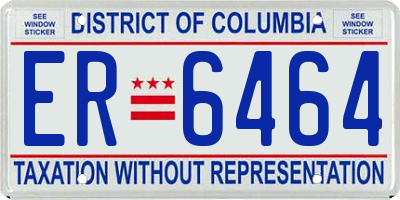 DC license plate ER6464