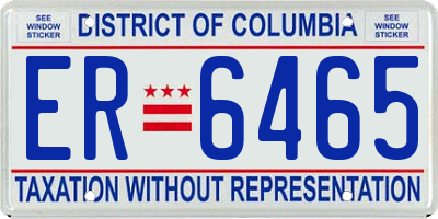 DC license plate ER6465