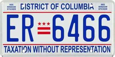 DC license plate ER6466