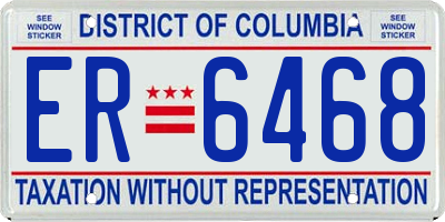 DC license plate ER6468