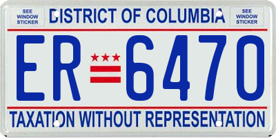 DC license plate ER6470