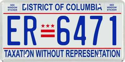 DC license plate ER6471