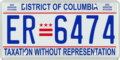 DC license plate ER6474