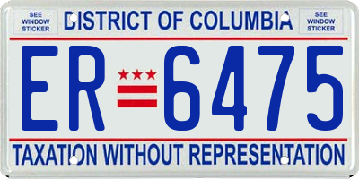 DC license plate ER6475