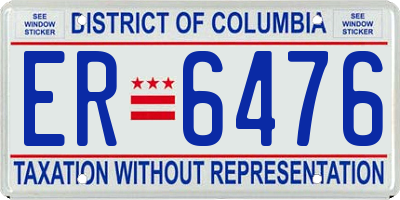 DC license plate ER6476