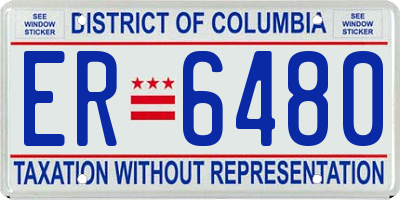DC license plate ER6480