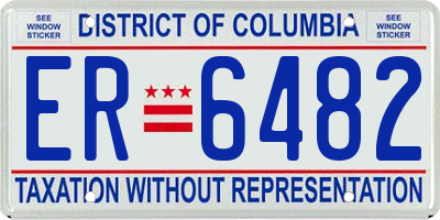 DC license plate ER6482
