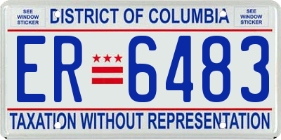 DC license plate ER6483