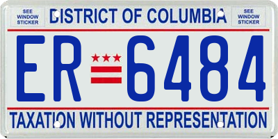 DC license plate ER6484