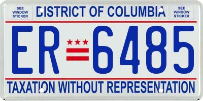 DC license plate ER6485