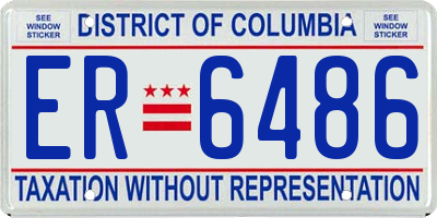 DC license plate ER6486