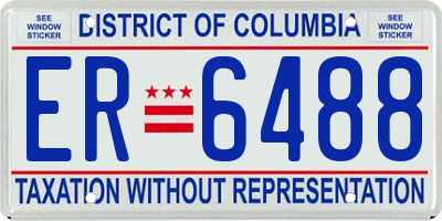 DC license plate ER6488